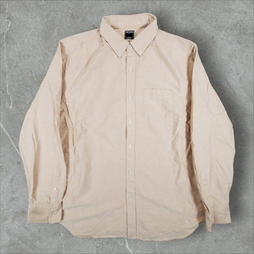 Todd Snyder Button Down Shirt Mens XXL Tan Cotton Long Sleeve Pocket Oxford